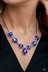 Glittering Geometrics Purple Necklace