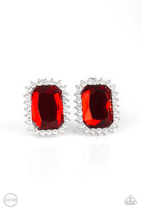 Downtown Dapper Red Clip-On Earring