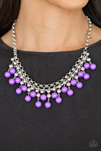 Friday Night Fringe Purple Necklace