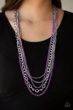 Load image into Gallery viewer, Industrial Vibrance Purple/ Green Necklace
