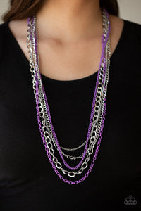 Industrial Vibrance Purple/ Green Necklace