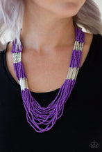 Load image into Gallery viewer, Let It BEAD Purple/ Yellow Necklace
