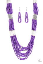 Load image into Gallery viewer, Let It BEAD Purple/ Yellow Necklace
