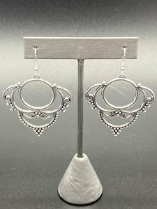 Metallic Macrame Silver Earring