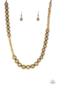 Power To The People Brass Pearl Necklace