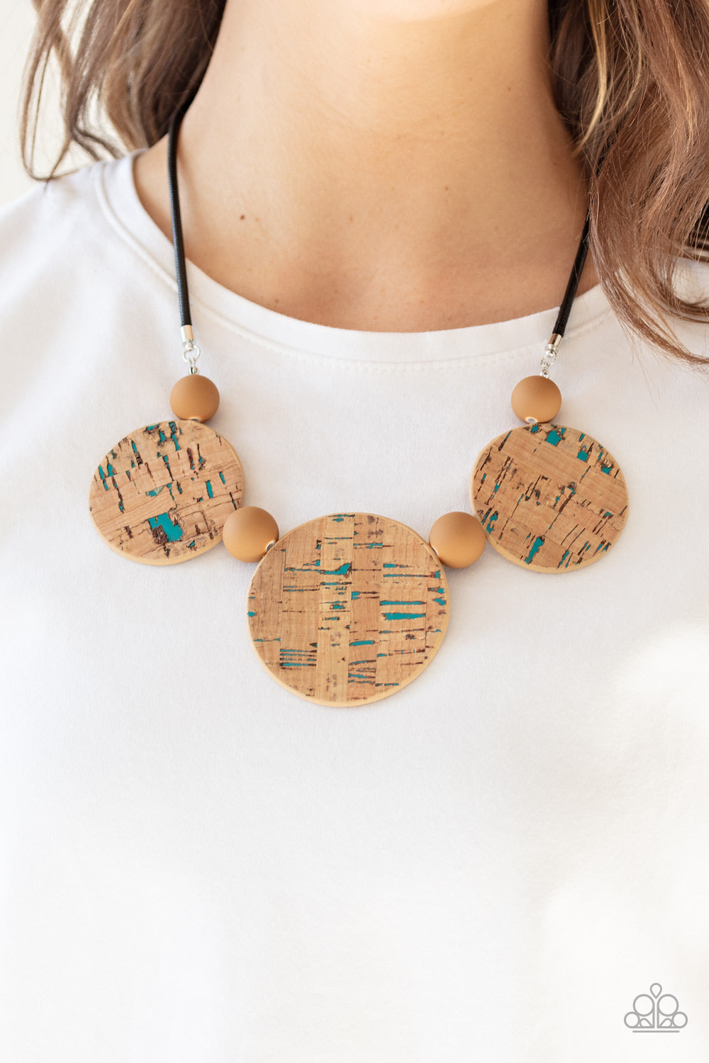 Pop The Cork Blue Necklace