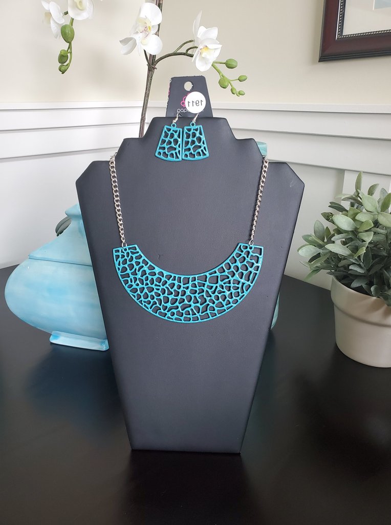 Powerful Prowl Blue Necklace