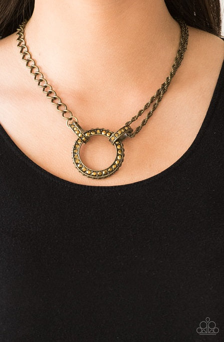 Razzle Dazzle Blue/ Brass Necklace