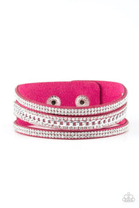 Rollin In Rhinestones Pink/ Silver/ White Bracelet