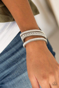 Rollin In Rhinestones Pink/ Silver/ White Bracelet