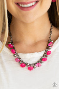 Runway Rebel Green/ Pink/ Red Necklace