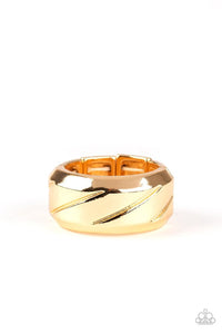 Sideswiped Black/ Gold Ring Men