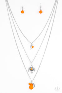 Soar With The Eagles Orange Necklace