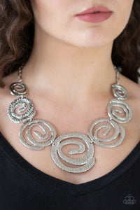 Statement Swirl Silver Necklace