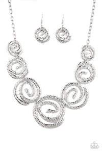 Statement Swirl Silver Necklace