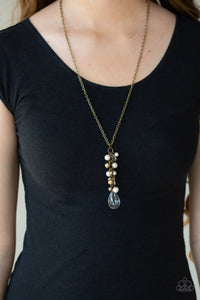 Teardrop Serenity Brass Necklace