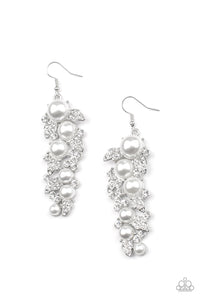 The Party Has Arrived White Pearl Earrings