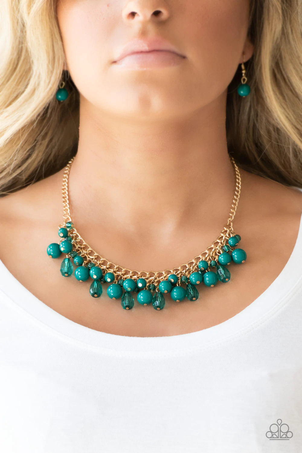 Tour de Trendsetter Blue/ Green Necklace