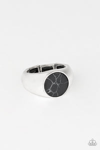 Carbon Print Black Men Ring