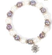 Load image into Gallery viewer, Little Misses Snowflake Charm Iridescent Bracelet
